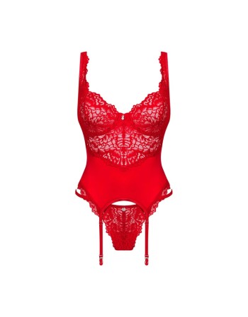 Amor Cherris guêpière et string - Rouge
