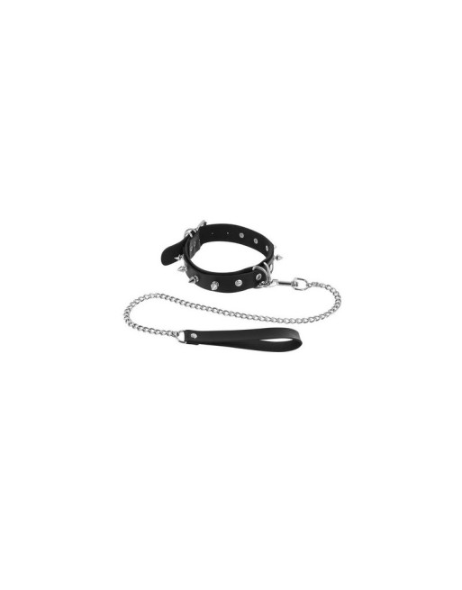 Collier à pointes métal et laisse Fétish Tentation Collier à pointes métal et laisse Fétish Tentation